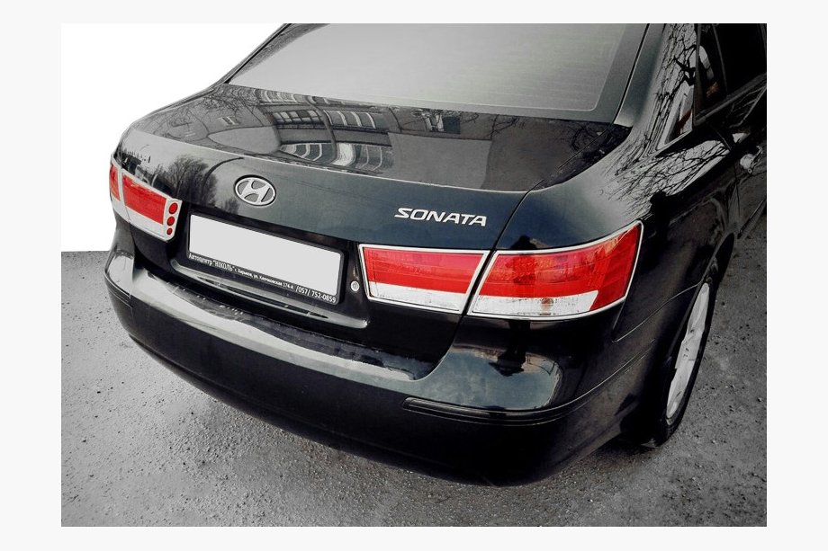 Hyundai Sonata NF 2004-2009 Chrom Blenden für Rückleuchten (2 Stk., Kunststoff) Image