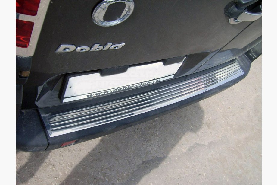 Fiat Doblo I 2001-2005 Heckstoßstangenabdeckung OmsaLine Edelstahl Matt Foto 1