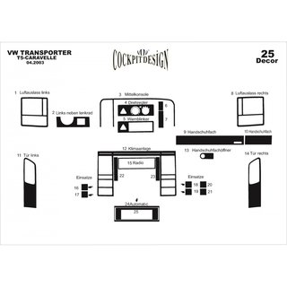 Armaturenbrett Abdeckungen Volkswagen T5 Caravelle 2004-2010 Foto 3