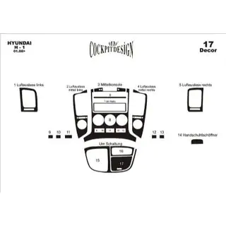 Armaturenbrett Abdeckungen (kleines Set) Hyundai H300, H1, Starex 2008-2020 Foto 2
