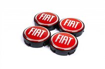Fiat Felgendeckel 57/55.5 mm rot (4 Stk) Foto 1