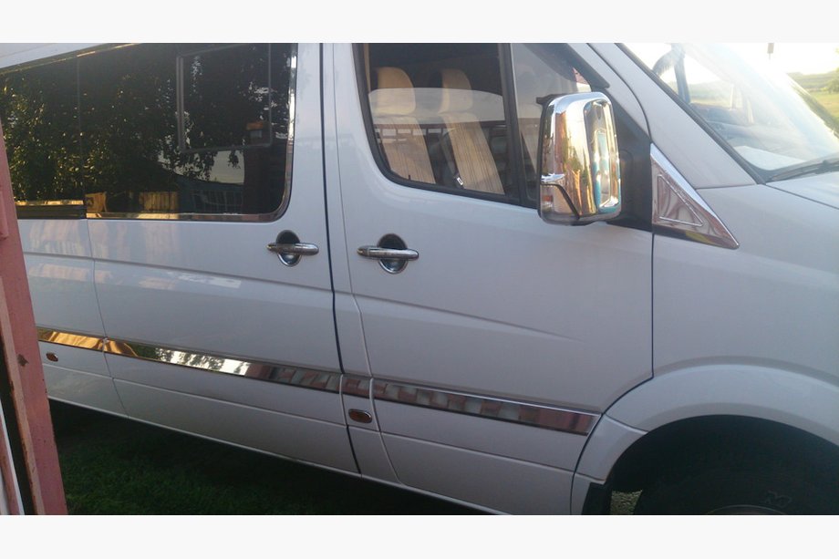 Volkswagen Crafter 2006-2016 Edelstahl Türleisten ExtraLong. OmsaLine - Italienischer Edelstahl Foto 4