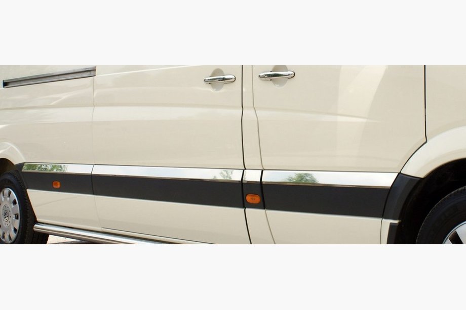 Volkswagen Crafter 2006-2016 Edelstahl Türleisten ExtraLong. OmsaLine - Italienischer Edelstahl Foto 2