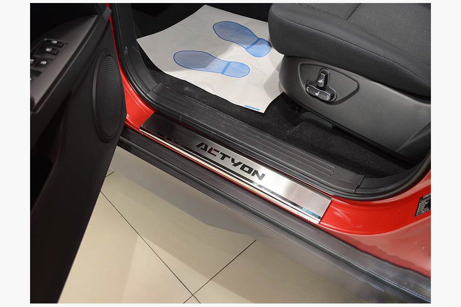 SsangYong Action 2005-2018 Einstiegsleisten Abdeckungen Nataniko (4 Stk., Edelstahl) Premium - 3M Klebeband, 0.8 mm Foto 1