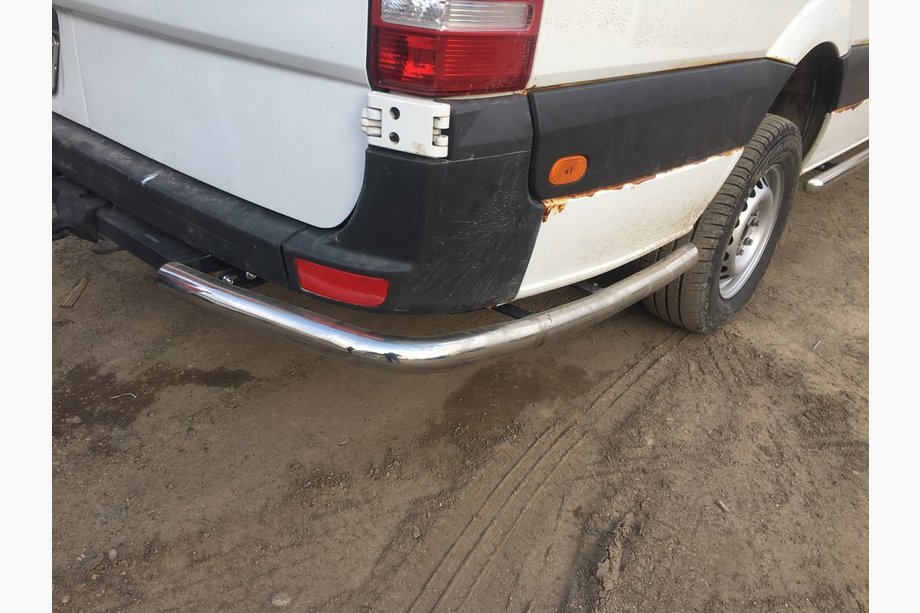 Mercedes Sprinter W906 2006–2018 Seitliche Rohre hinter dem Hinterrad, eckig (2 Stk, Edelstahl) Langversion Foto 3