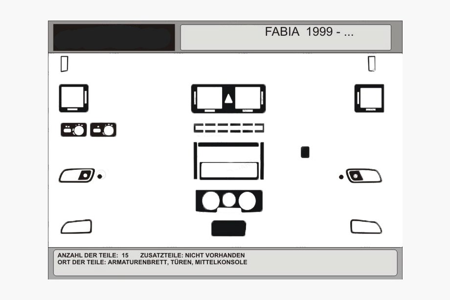 Skoda Fabia 2000-2007 Angebot! Armaturenbrett Blenden (Dunkelholz Optik) Image