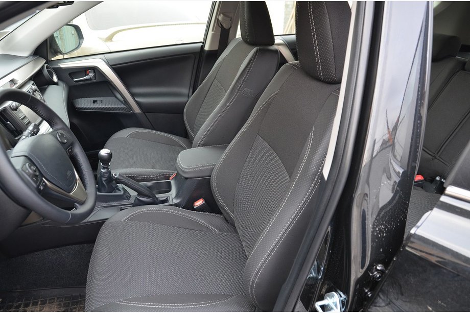 Toyota Rav 4 2013-2018 Autositzbezüge (Kunstleder↗Stoff, Premium) Foto 1