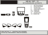 Mercedes ML W163 1997-2005 Armaturenbrett Abdeckungen (Vip, Polen) Walnuss Foto 1