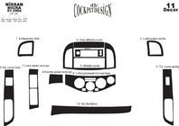 Nissan Micra K12 2003-2010 Armaturenbrett Abdeckungen Holz Foto 6