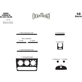 Armaturenbrett Abdeckungen Opel Corsa B 1993-2004 Foto 3