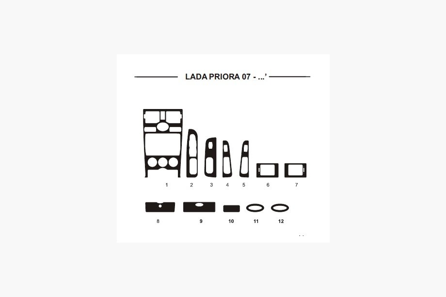 Lada Priora 2007-2018 Armaturenbrett Abdeckungen (Hartman) Blau Image