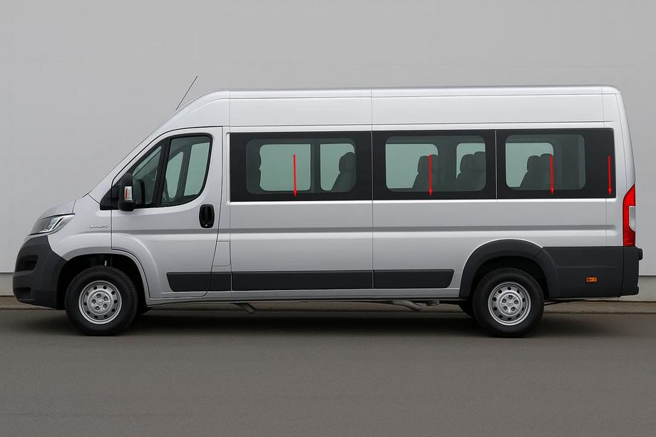 Fiat Ducato 2006-2025 Untere Fensterzierleisten Edelstahl Set Image