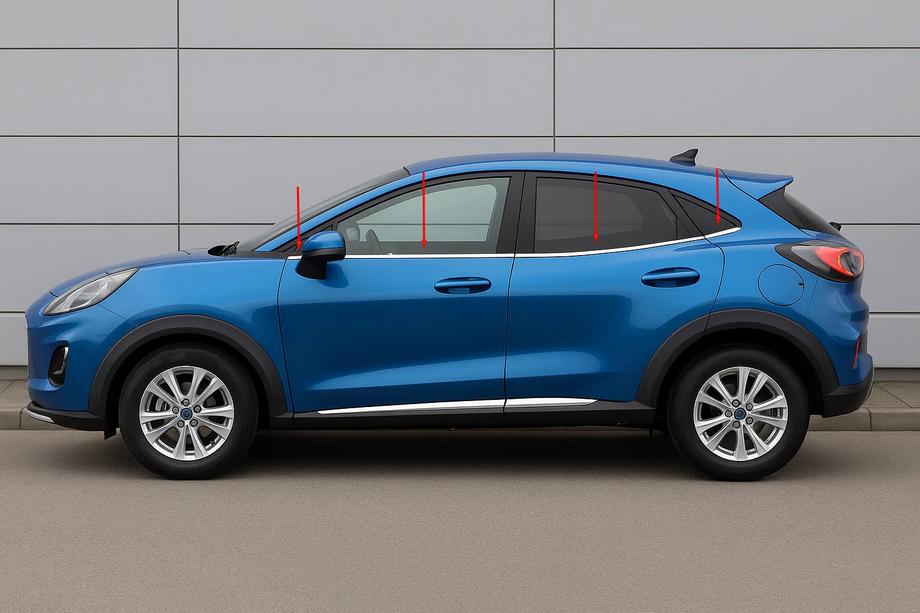 Ford Puma 2019- Fensterunterkante Zierleisten Edelstahl (8 Stk) Foto 3