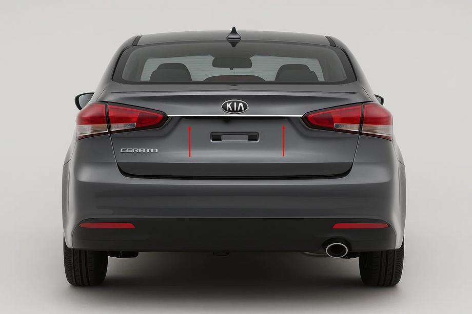 Kia Cerato 3 2013-2018 Chromleiste über dem Kennzeichen für Sedan (Edelstahl) Image