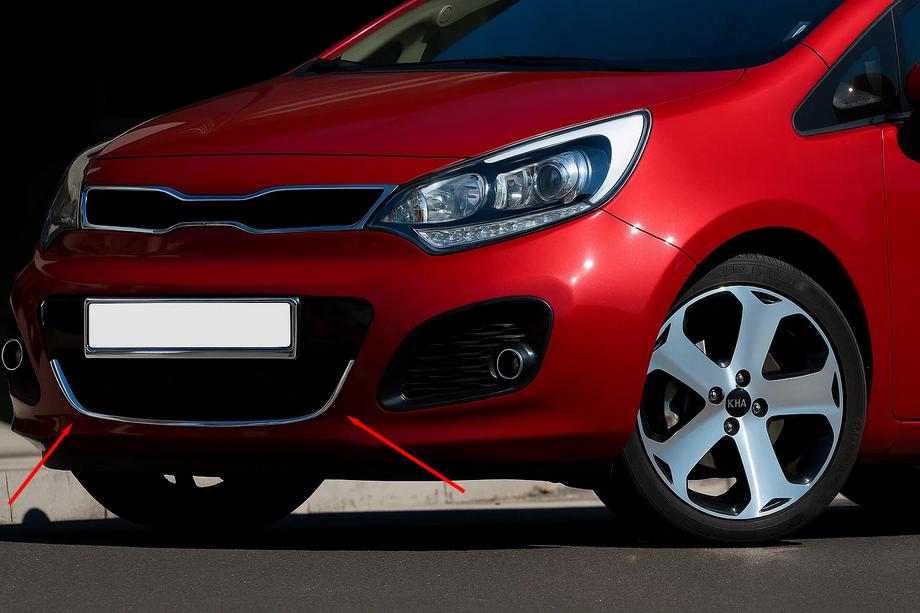 Kia Rio 2012-2017 Grillabdeckung für HB (Edelstahl) Image
