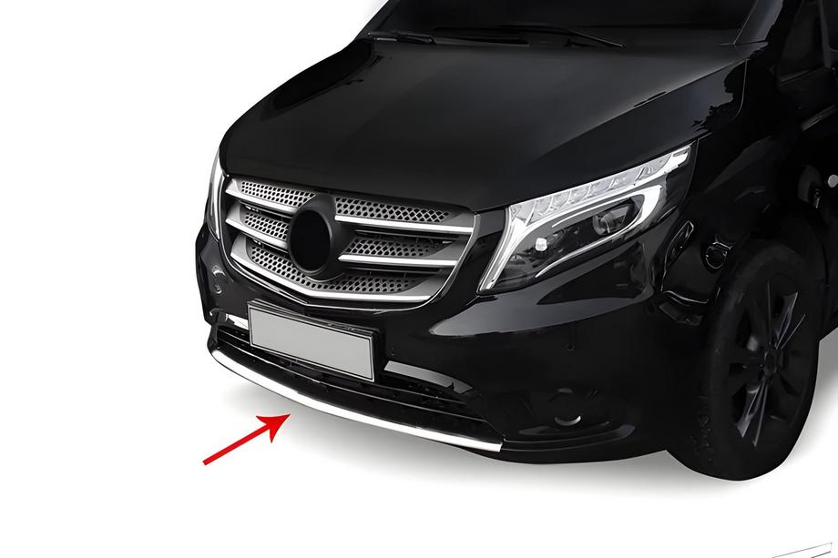 Mercedes Vito/V-class W447 2014- Chrom Stoßstangenabdeckung vorne (Edelstahl) Foto 1