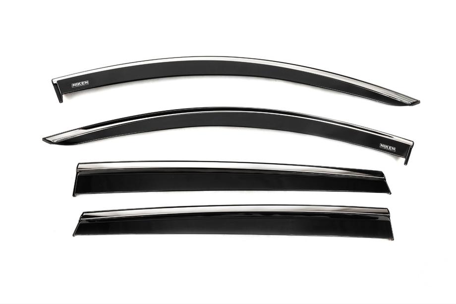 Hyundai Santa Fe 4 2018-2023 Windabweiser mit Chromleiste (4 Stk, Niken) Image