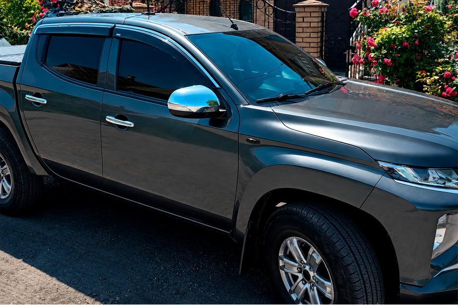 Mitsubishi L200 2015-2024 Windabweiser mit Chromleiste (4 Stk, Niken) Image