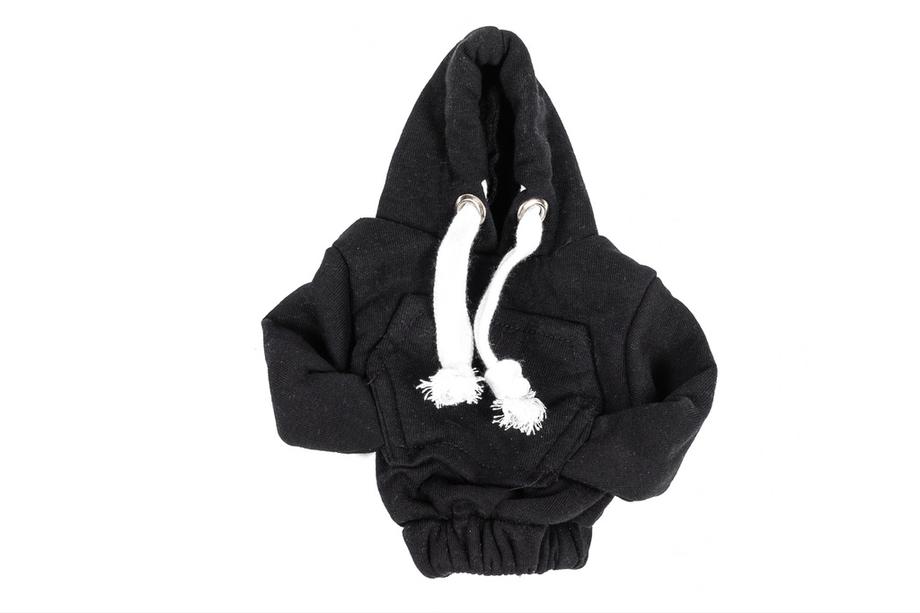 Schaltknaufhülle Hoodie-Style (Schwarz, weiße Kordel) Foto 3