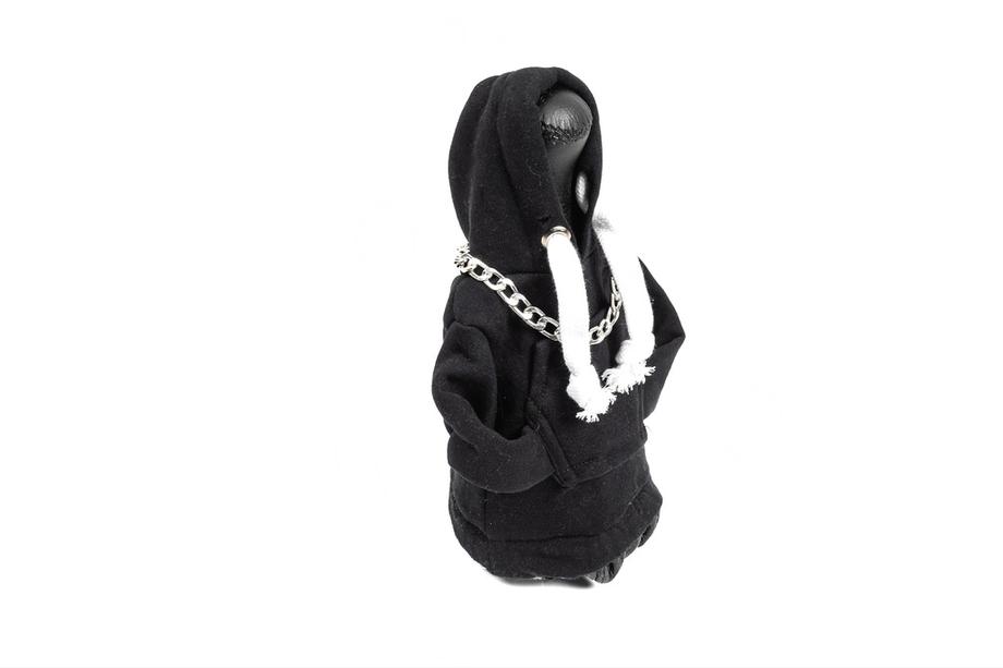 Schaltknaufhülle Hoodie-Style (Schwarz, weiße Kordel) Foto 2