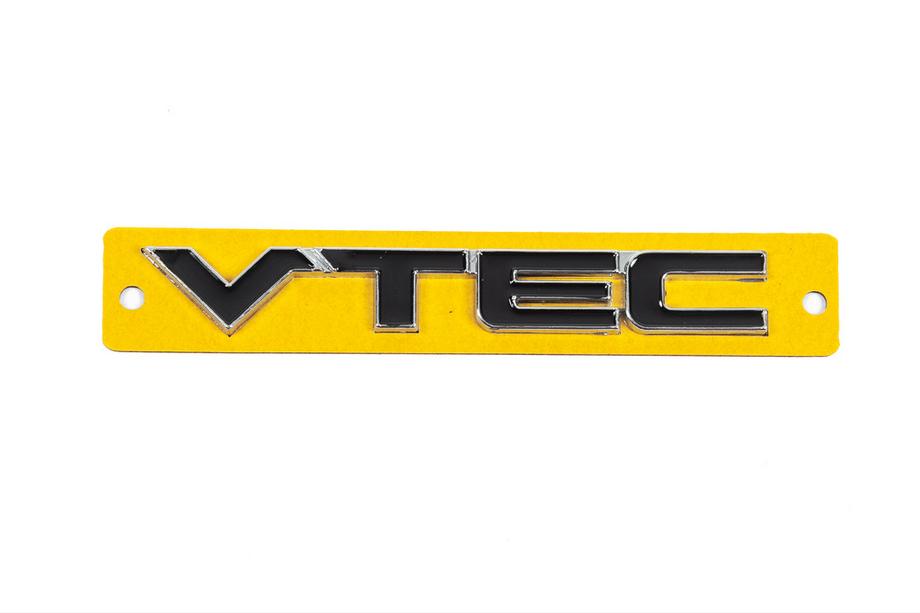 Honda Emblem VTEC schwarz mit Chrom (110mm x 15mm) Foto 1