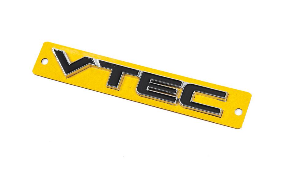 Honda Emblem VTEC schwarz mit Chrom (110mm x 15mm) Foto 2