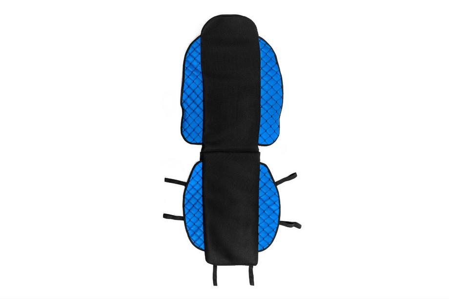 Autositzauflage ECO und Stoff (1 Stk, Blau mit schwarzer Naht + Stoff) Foto 1