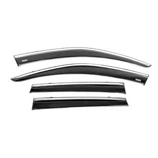 Windabweiser mit Chromleiste (4 Stk., Niken) Volkswagen Touareg 2010-2018 Foto 3
