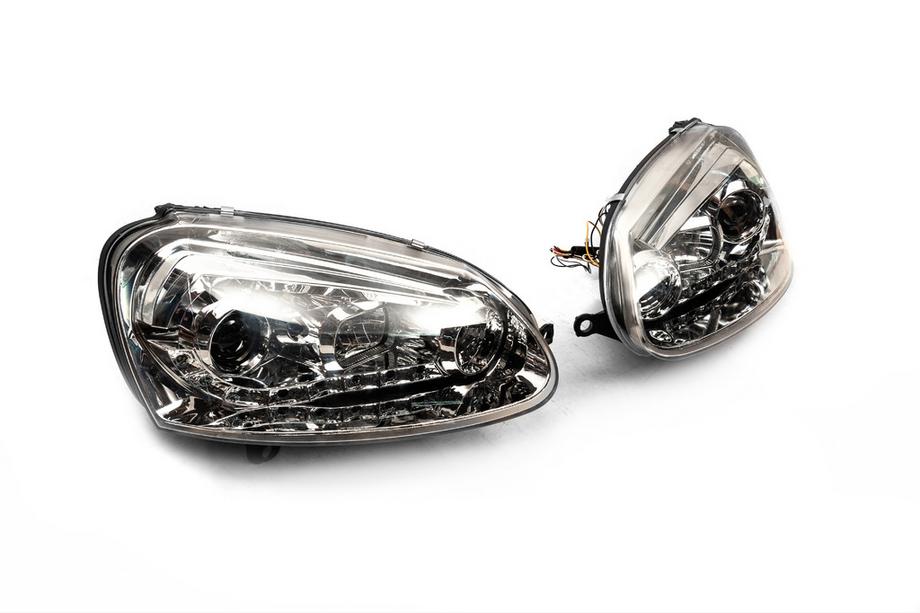 Volkswagen Golf 5 2003-2009 Frontscheinwerfer mit LED-Tagfahrlicht Silver (2 Stk) Foto 3