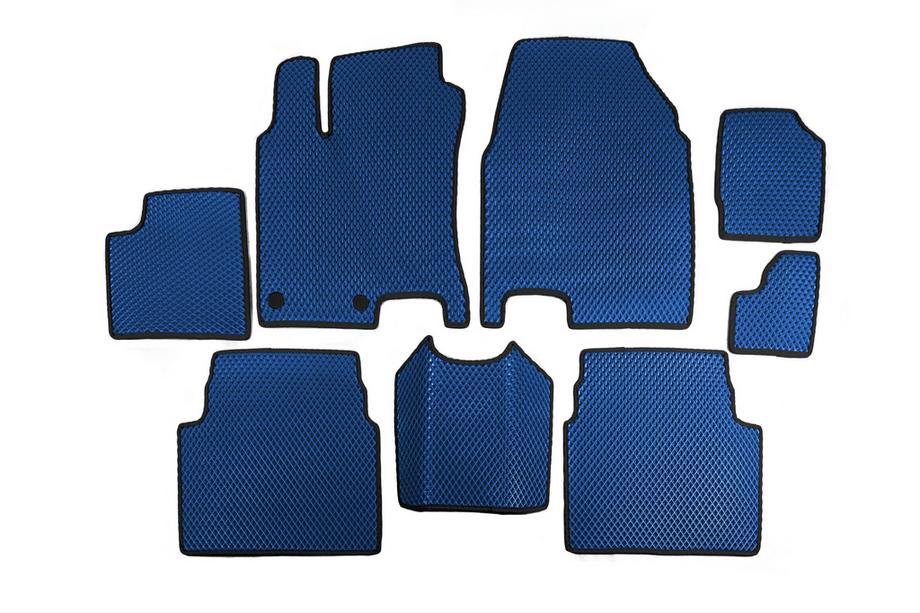 Nissan Qashqai 2010-2014 EVA Fußmatten für +2 (3 Reihen, Blau) Foto 1