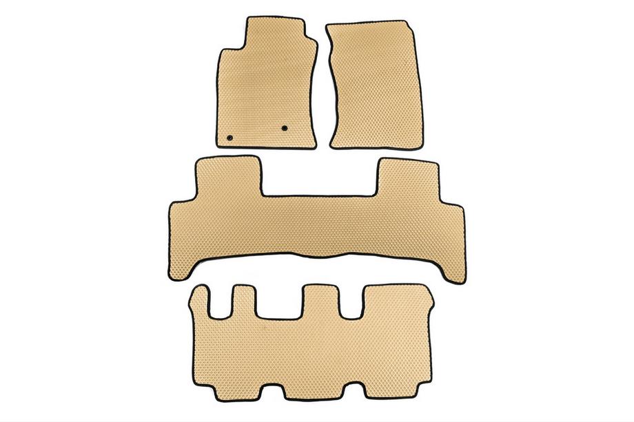 Toyota Land Cruiser Prado 120 2002-2009 EVA Fußmatten (3 Reihen, Beige) Image