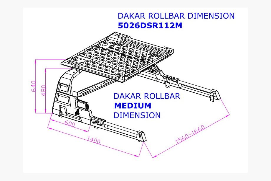 Toyota Tundra 2007-2021 Rollbar mit Korb Dakar (für Rollcover) Foto 8