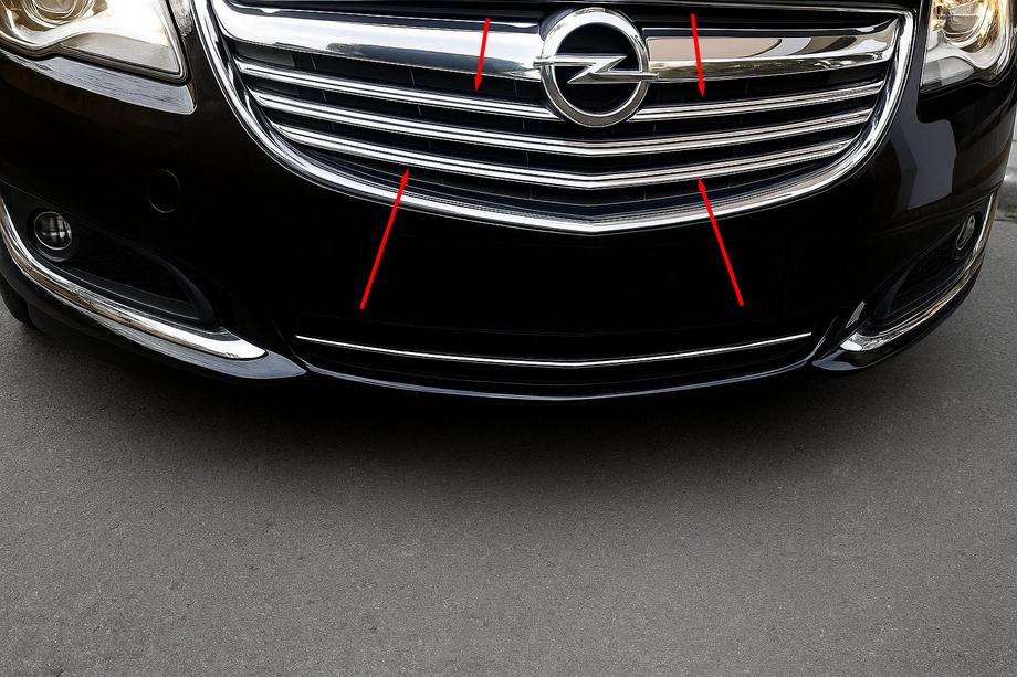 Opel Insignia 2008-2017 Chrom Kühlergrill Blenden (2014-2017, Edelstahl) Image