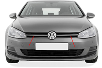 Volkswagen Golf 7/E-Golf 2012-2020 Chrom Kühlergrill Abdeckung (oben, Edelstahl) Foto 3