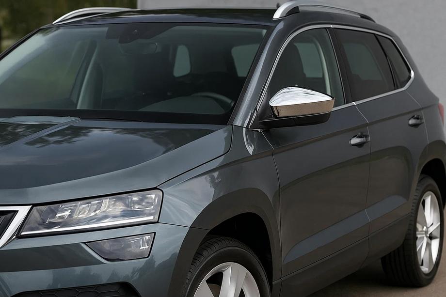 Skoda Karoq 2018- Spiegelabdeckungen (2 Stk, Edelstahl) Carmos Image