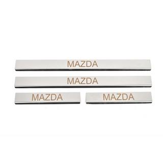 Einstiegsleisten Abdeckung Carmos (4 Stk, Edelstahl) V-3 Mazda 2 2007-2014 Foto 1