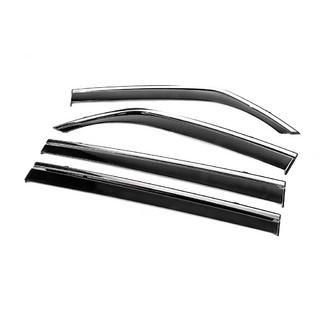 Windabweiser mit Chromleiste Niken Luxury (4 Stk) Mitsubishi Pajero Wagon IV 2006-2021 Foto 2