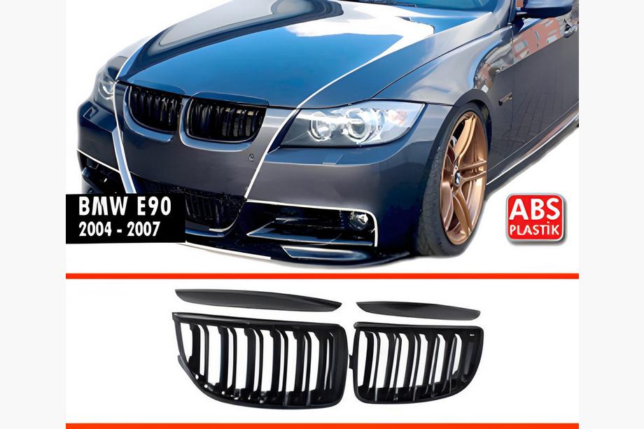 BMW 3 Series E90/E91 2005-2011 Nieren M-Look (für E-90/91, 2005-2008, Schwarz Glanz) Foto 6
