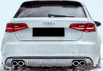 Audi A3 2012-2020 Heckdiffusor DPT V-1 (2012-2016, HB, Schwarz Glanz) Foto 2