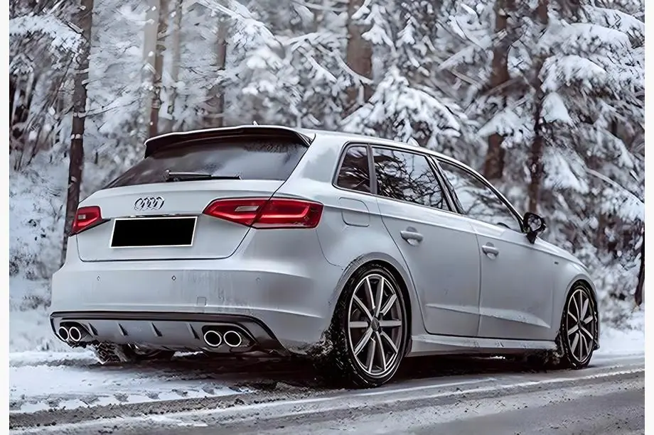 Audi A3 2012-2020 Heckdiffusor DPT V-1 (2012-2016, HB, Schwarz Glanz) Image