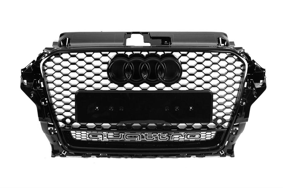 Audi A3 2012-2020 Frontgrill RS-Style mit Quattro Schriftzug (2012-2016, schwarz) Foto 1
