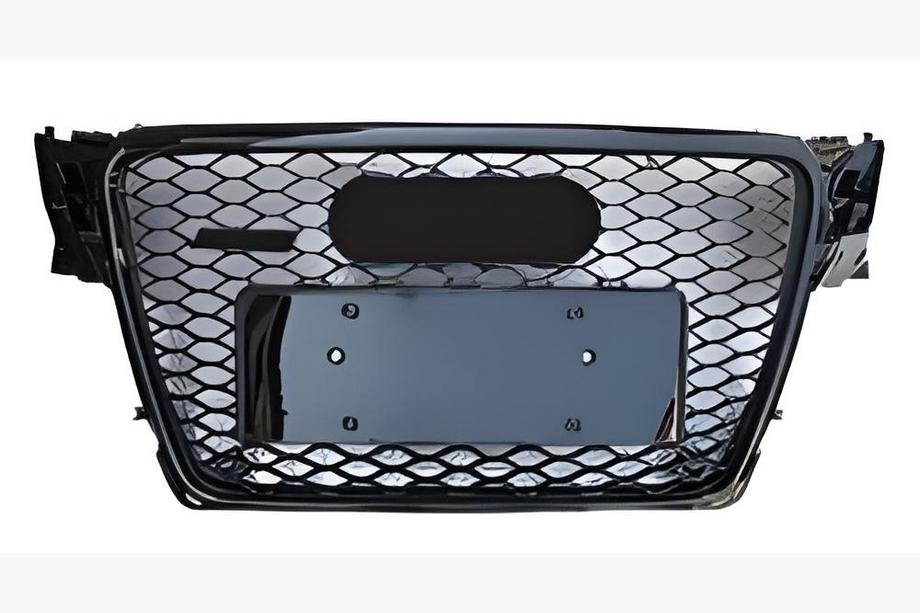 Audi A4 B8 2007-2015 Frontgrill RS-Style V-1 (2007-2011, schwarz mit Chrom) Foto 1