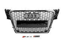 Audi A4 B8 2007-2015 Frontgrill RS-Style V-2 (2007-2011, schwarz mit Chrom) Foto 1