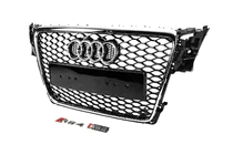 Audi A4 B8 2007-2015 Frontgrill RS-Style V-2 (2007-2011, schwarz mit Chrom) Foto 2