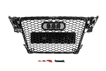 Audi A4 B8 2007-2015 Frontgrill RS-Style V-2 (2007-2011, schwarz mit Chrom) Foto 4