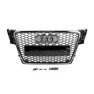 Frontgrill RS-Style V-2 (2007-2011, schwarz mit Chrom) Audi A4 B8 2007-2015 Foto 1