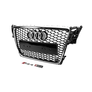 Frontgrill RS-Style V-2 (2007-2011, schwarz mit Chrom) Audi A4 B8 2007-2015 Foto 2