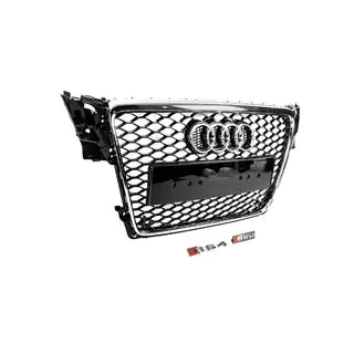 Frontgrill RS-Style V-2 (2007-2011, schwarz mit Chrom) Audi A4 B8 2007-2015 Foto 3
