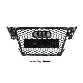 Frontgrill RS-Style V-2 (2007-2011, schwarz mit Chrom) Audi A4 B8 2007-2015 Foto 4