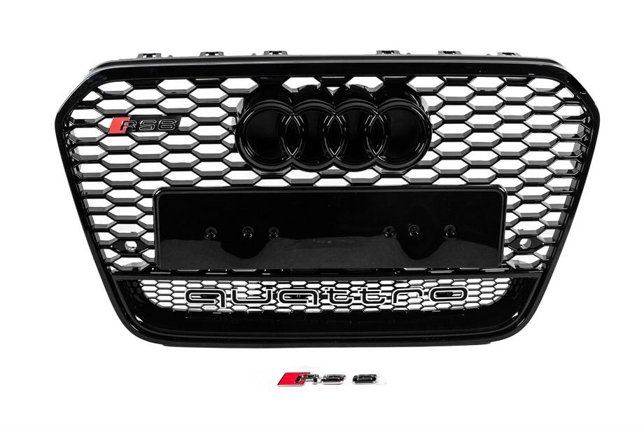 Audi A6 C7 2011-2017 Frontgrill RS-Style schwarz mit Quattro Schriftzug (2011-2014) Foto 1